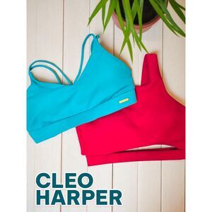 Cleo Harper Sports Bra Cut Out Criss Cross Back Lot of 2 Small